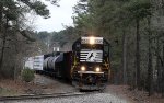 NS 5345 is on the lead of train P07 as it shoves into the yard